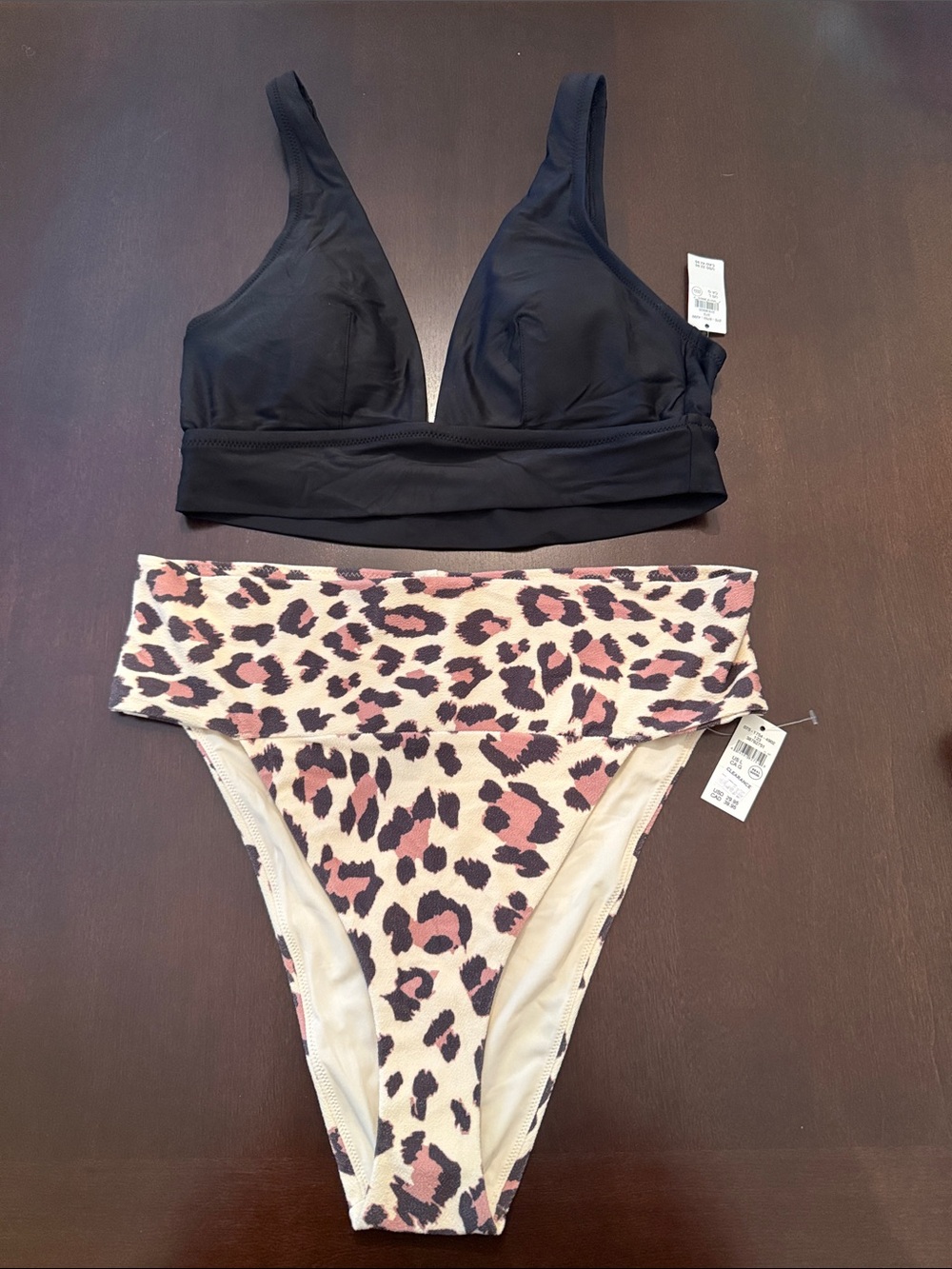 aerie Black & Brown Leopard High-Waist Bikini